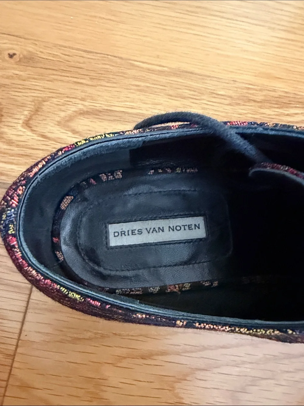 Dries Van Notten jacquard printed oxfords platforms 7.5/37.5 made in Italy